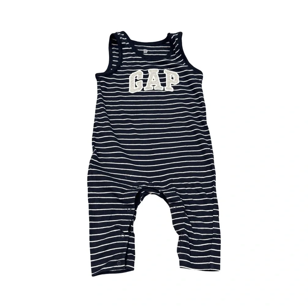 GAP Striped Navy and White Bodysuit Set Of 2